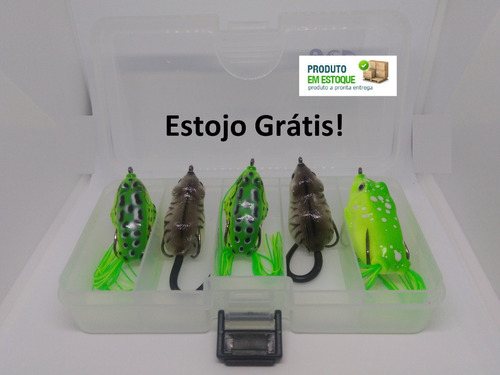 Kit 5 Isca Artificial Sapo E Rato Ratinho Frog Anti Enrosco