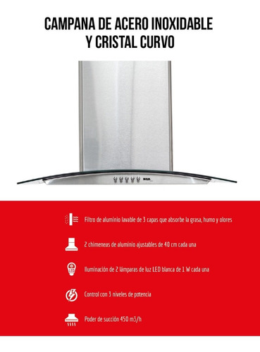 Combo Parrilla A Gas 5q Ai Y Campana 60 Cm Ai Disa Home