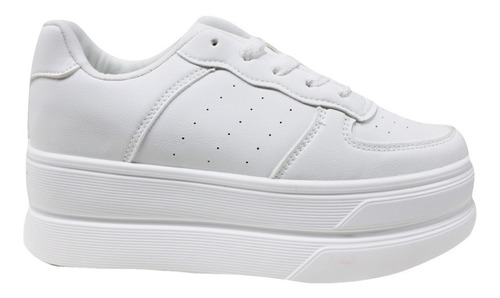 Zapatilla Deportiva Mujer Alquimia Plataforma 5830 Blanco