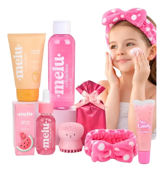 Rotina De Skincare Infantil Limpeza De Pele Melu Ruby Rose