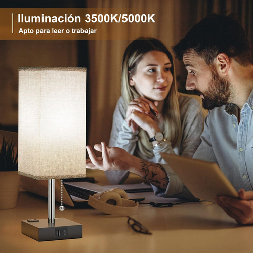 Luminárias De Mesa Led De 3 Cores Com Holofote E Usb-c