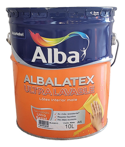 Pintura Albalatex Ultralavable Interior Alba X 10lts - Prest