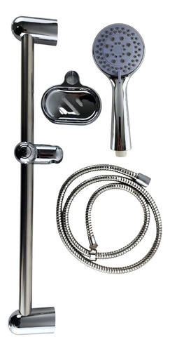 Kit Cabezal Ducha Manguera 150cm Barra Ajustable Y Jabonera