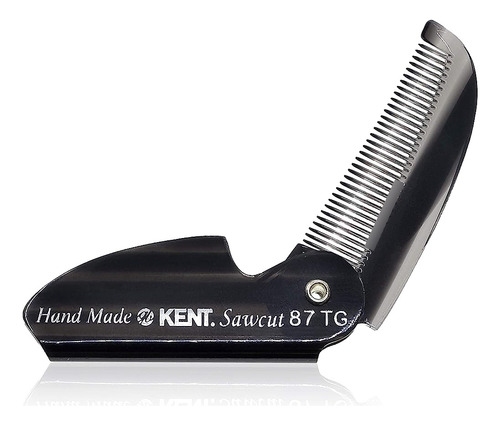 ~? Kent 87t Black Graphite Handmade Folding Pocket Comb Para