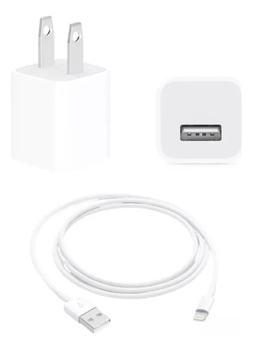 Cargador Carga Usb 5w Adaptador Para iPhone 5 6 7 8+cable