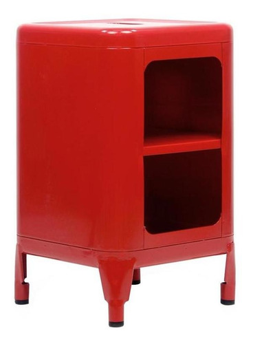 Estante De Cabeceira  2 Andares Tolix Metal Closet Vermelho