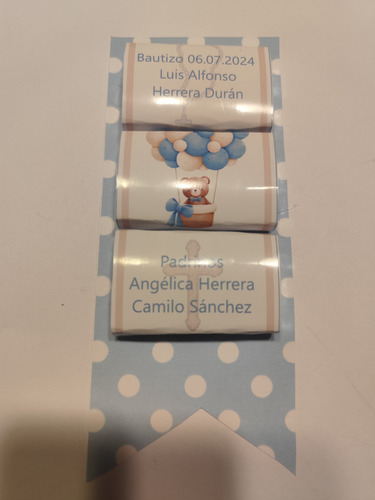 Recuerdos De Chocolates Personalizados. Bautizo