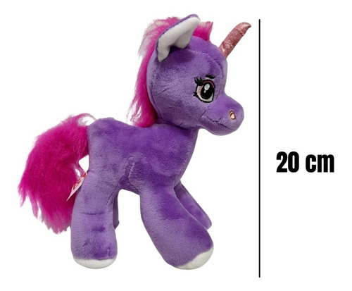 Imagen 4 de 8 de Unicornio Parado Peluche 20cm My Plush La Plata