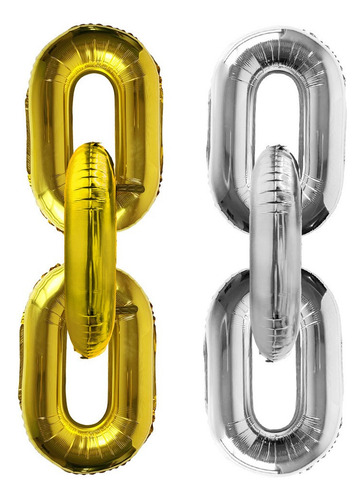 10 Globos Metalic Eslabon Para Formar Cadena Eslabones 40cm