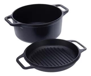 Olla Cooker Holandesa Victoria Hierro Fundido De 26cm-5.7lt Color Negro