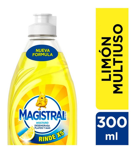 Detergente Magistral Limon X 300 Ml Rinde Plus Antigrasa