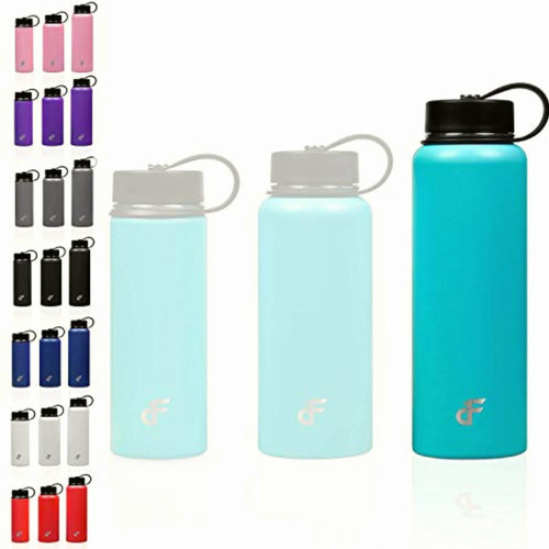 Day 1 Fitness 40 Oz. Double Wall Ss Wide Mouth Water Bottle
