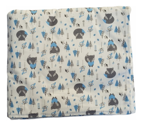 Mantita Doble Gabardina Estampada Forrada Con Corderito