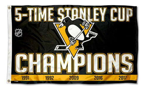 Pittsburgh Penguins 5 Veces La Bandera De Los Campeones De L
