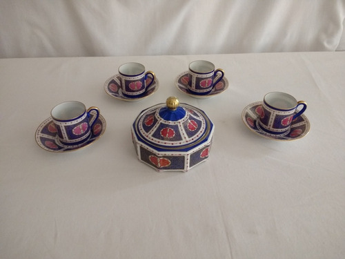 Porcelana Checa Conjunto De Café Y Caramelera Hermoso