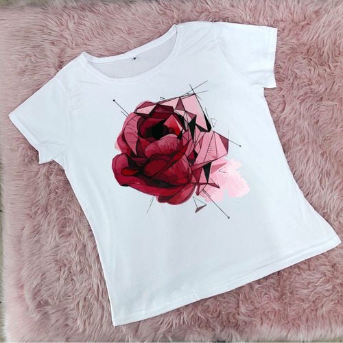 Blusa Playera Camiseta Rosa Roja Flores Mujer Tallas Extras