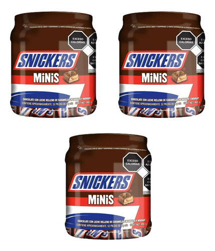 Chocolate Snickers Minis Con 52 Pzas 3 Pack