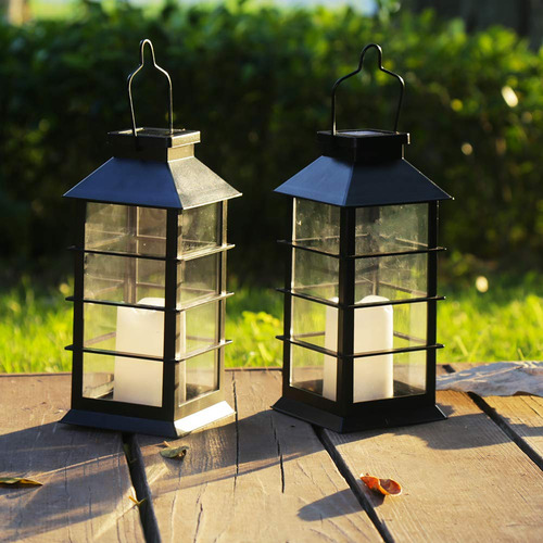Paquete De 2 Linternas Colgantes De Jardín Led Solar