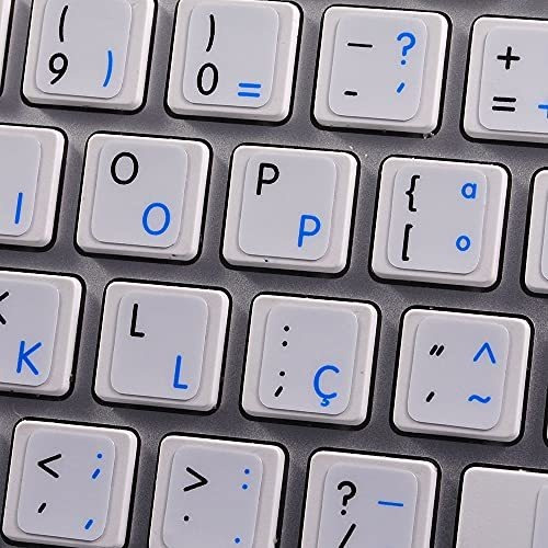 Mac Inglés-portugués Teclado Pegatinas Sobre Fondo Blanco Pa