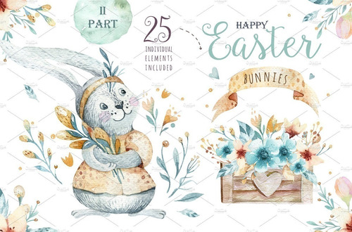 Cliparts Png Conejo De Pascuas 2 Acuarela Watercolor Pa18