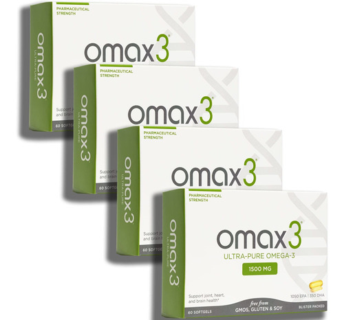 4 Cajas Omax3 Ultra Pure Omega-3 Pldoras De Aceite De Pescad