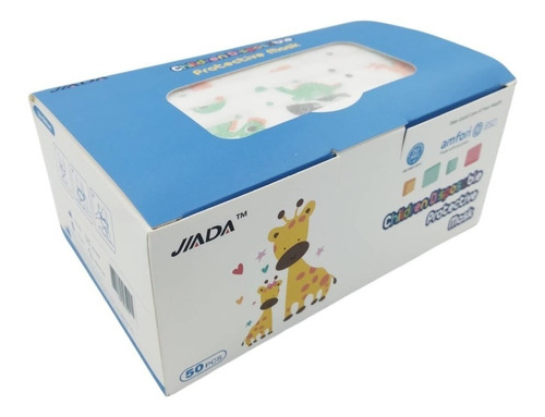 Imagen 2 de 3 de Caja 50 Mascarillas Infantiles Desechables Dinosaurio