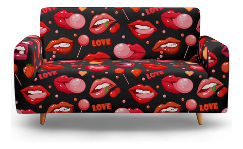 90-140cm Red Lips Stretch Funda Completa For Sofá