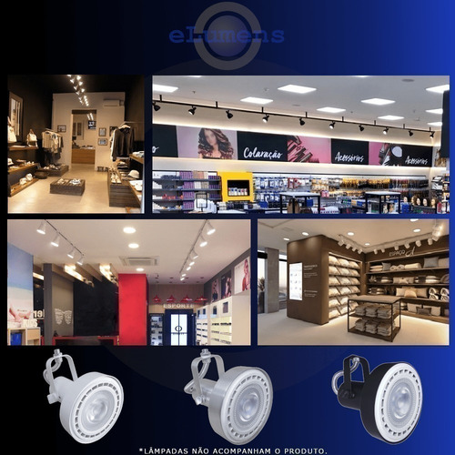 Imagem 4 de 7 de Spot Gu10 P/ Ar111 Trilho Perfilado Kit C/ 32 Unid.