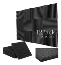 Comprar 12 Und Pack Espumas Acústicas Aislantes 30x30 Cm 2.5 Cm Para Estudio De Grabación, Sala De Escucha, Cine En Casa, Ktv Y Varios Lugares Públicos