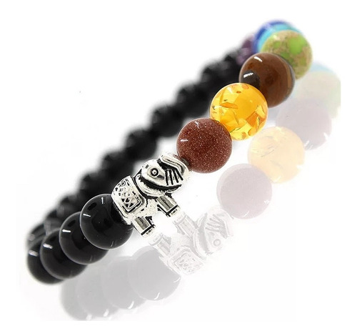 Pulsera 7 Chakras Onix Y Elefante De Suerte Moda 2019