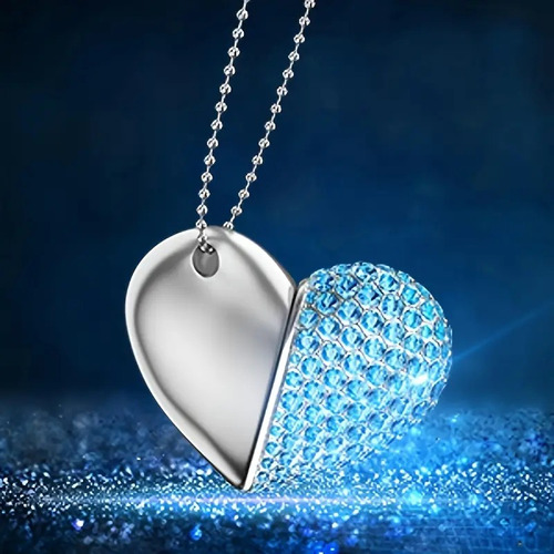 Usb 2.0 Flash Drive 64 Gb En Forma De Corazón Azul Claro Corazón