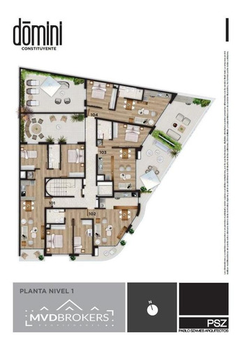 Imagen 15 de 19 de Domini Constituyente (1006) - Venta Apartamento Monoambiente En Cordón Sur - En Obra Estrena 2024