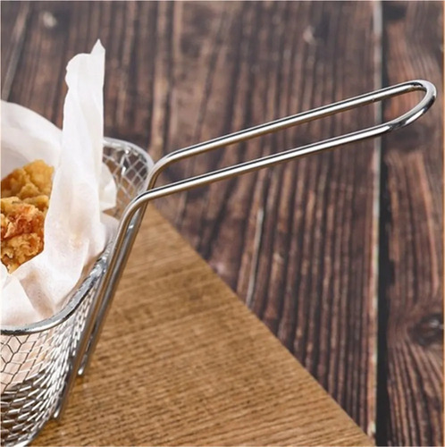 8 Cestas Grandes De Patatas Fritas Cuadradas De Acero Inoxid