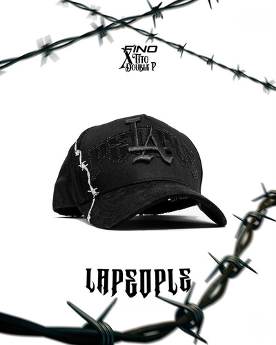 Gorra Fino X Tito Double P La People / Gallo Fino Full Set Negro Ajustable Lisa