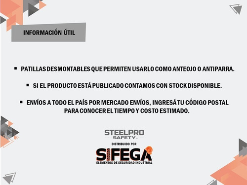 Imagen 4 de 5 de Anteojo De Seguridad Antiparra Modelo X5 Steelpro Sifega