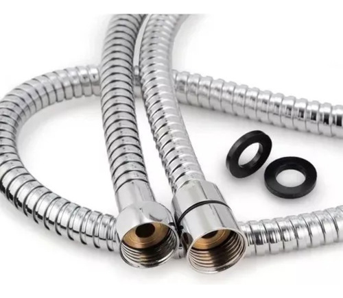 Manguera Ducha Flexible Extensible Cromada 2mts Inoxidable