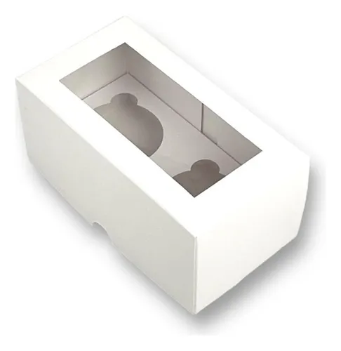 comprar  Pack 10 Cajas Para 2 Cupcakes Con Visor\u002Fventana Y Separador