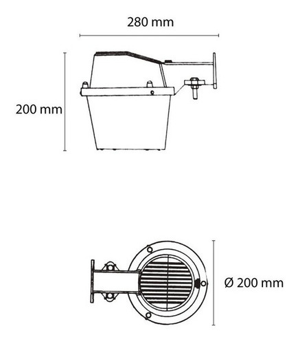 Lámpara Mini Suburbana 40w Led Alumbrado Público C/fotocelda