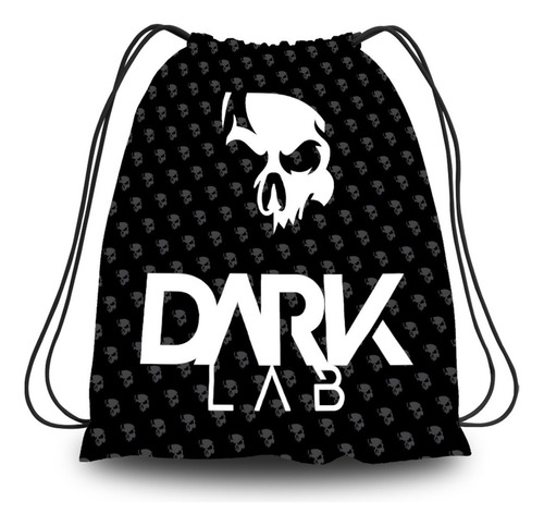 Mochila Sacola Impermeável Com Alças - Dark Lab Cor Preto Desenho Do Tecido Caveira