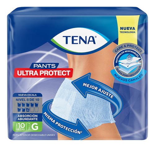 Ropa Interior Desechable Tena Pants Ultra Protect 10 Un Talle L