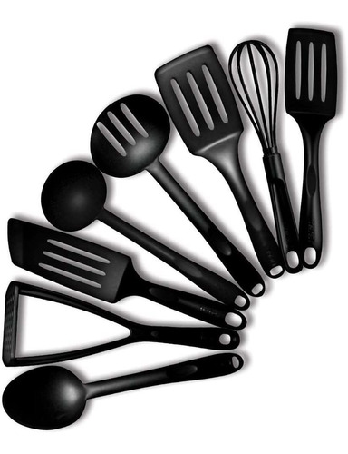 Juego De Utensilios 8pz Color Negro T-fal Negro