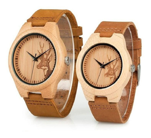 Reloj De Madera Para Pareja Ciervo Bobo Bird