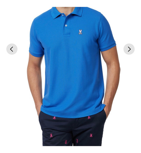 Playera Tipo Polo Psycho Bunny Azul Talla M De Hombre (Usado)
