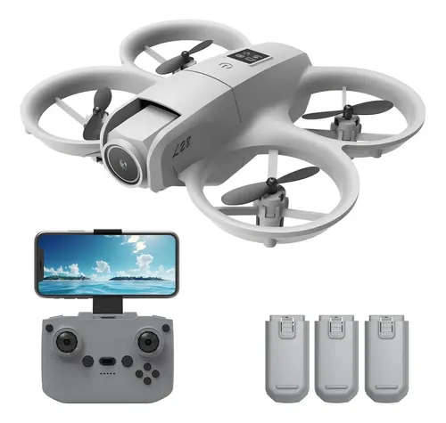 Mini Drone Fpv Doble Cámara 4k Fácil De Usar 3 Baterías Wifi Color Gris ...