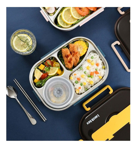 Fiambrera Acero Inoxidable 304 Caja Bento Separada Portátil