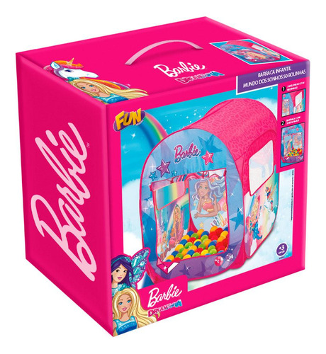Barraca Barbie Mundo Dos Sonhos 50 Bolinhas - Fun Divirta-se