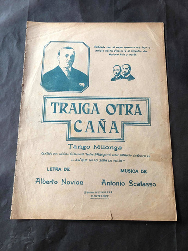 Antigua Partitura Traiga Otra Caña. Tango. 54231