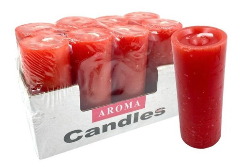 Imagen 1 de 1 de Pack Vela Cirio Aroma Rojo 8 Unidades / Somos Will Store