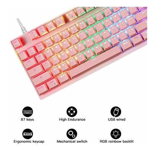 Mecanico Para Juego Profesional Rgb Rainbow Retroiluminado