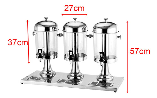 Dispensador De Bebidas, Botella Sellada Con Grifo Plata 24l